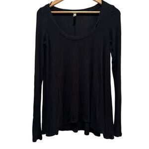 Free People Black Long Sleeve Top sz XS Loose Fit